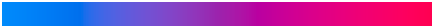 Colorbar showing the nebula colormap. This colormap starts at a medium shade of blue and transitions to a bright shade of red.