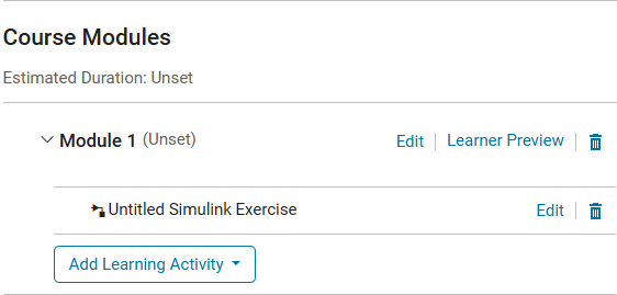 Untitled Simulink exercise in a course module