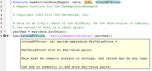 Screenshot of hover text showing KeyValueStore with no key-value pairs.
