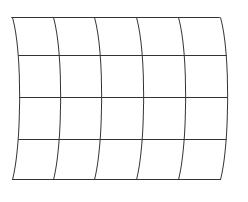 Grid with curved lines.
