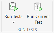 Run Tests section on the Editor tab