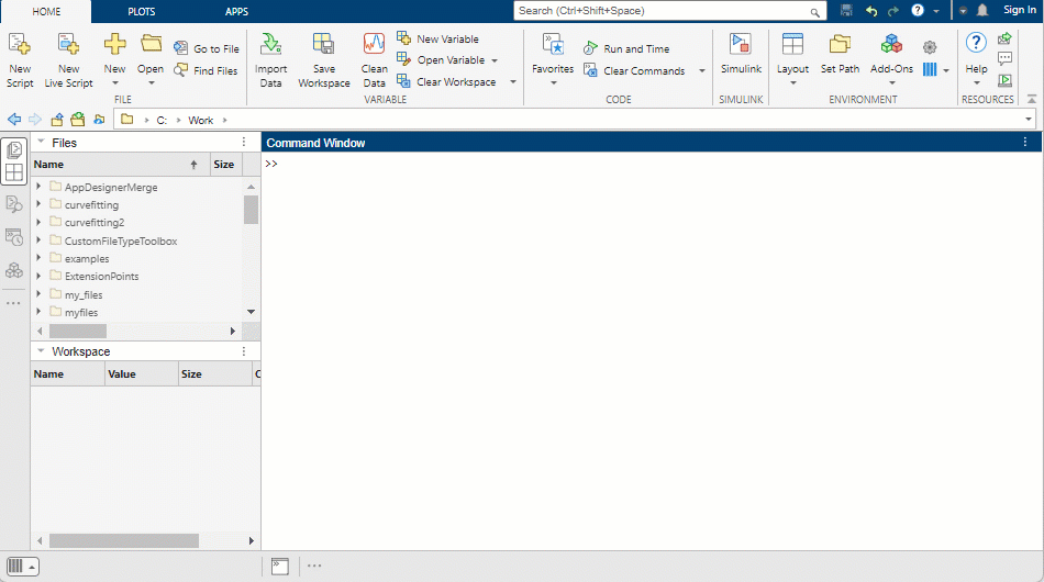 Animation of typing a plot command in the Command Window with MATLAB suggesting input arguments and name-value arguments