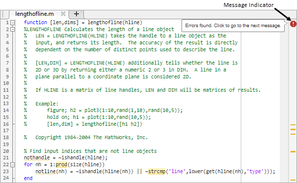 Check Code for Errors and Warnings - MATLAB & Simulink ...