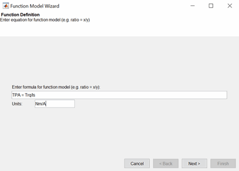 Function model wizard function definition