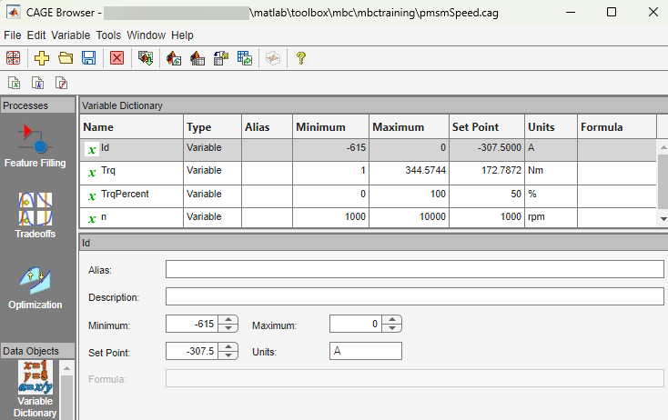 CAGE browser variable dictionary.