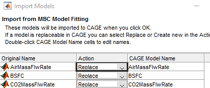 Import models wizard with replace selected