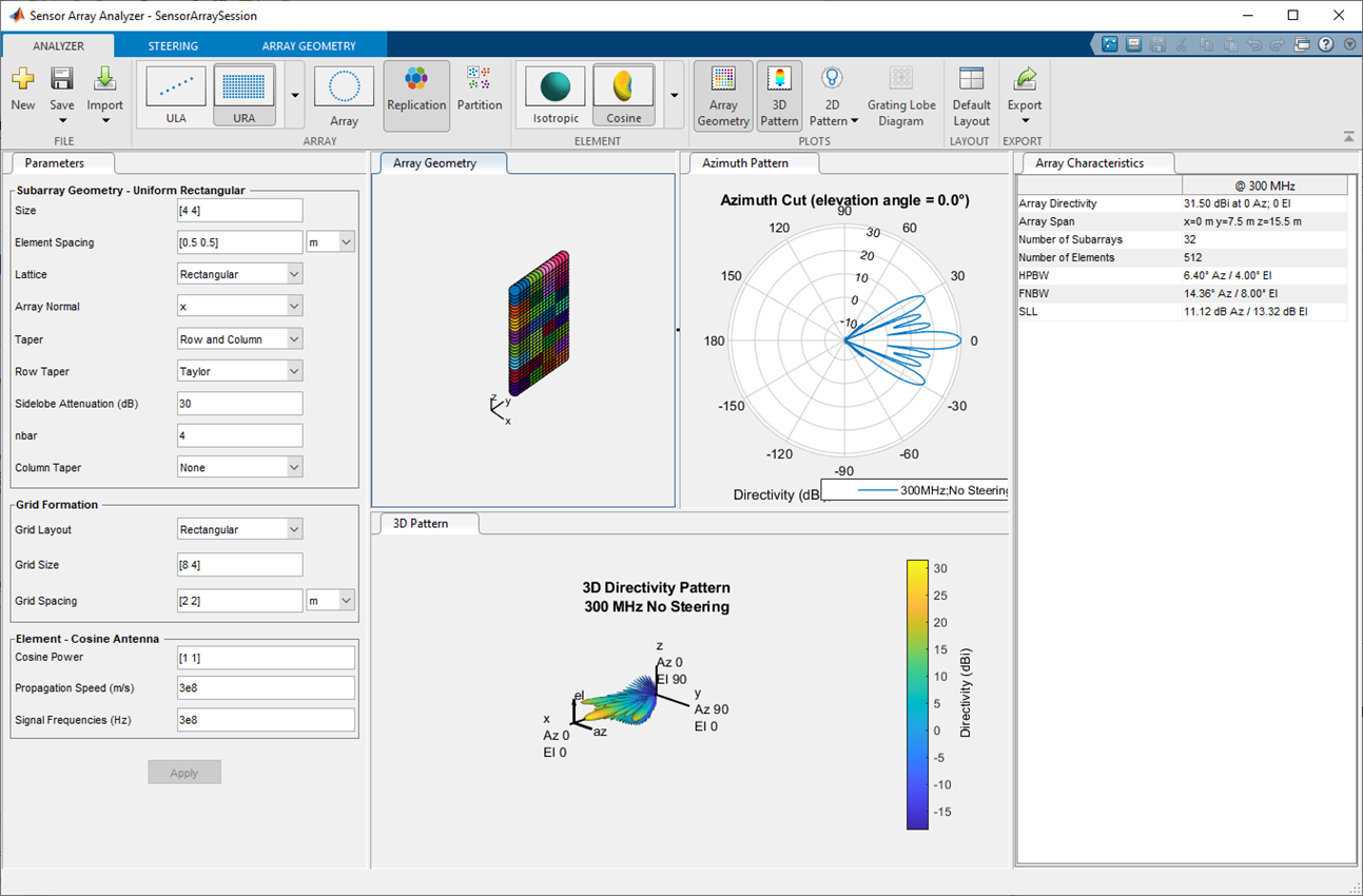 Sensor Array Analyzer app in action