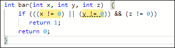 Condition y!=0 highlighted with a dashed underline