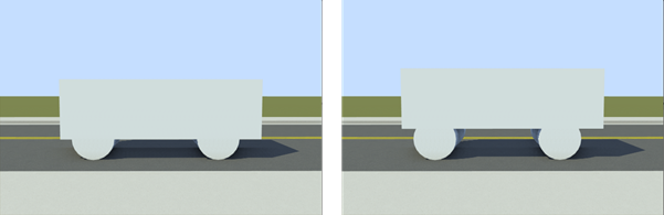 Sample vehicle with body height gap changes
