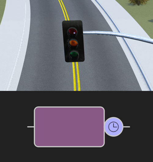 Traffic signal actor and empty logic in the Logic editor