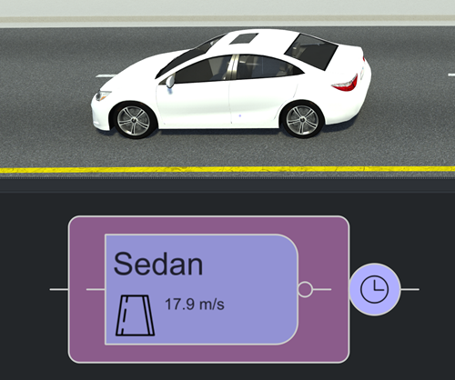 A vehicle actor with the initial phase displayed in the Logic editor.