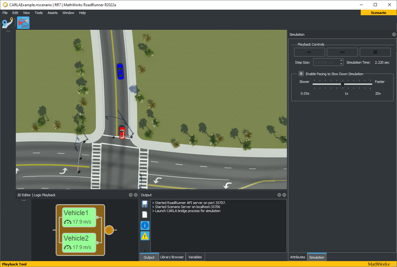 Roadrunner simulation view