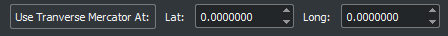 Use Transverse Mercator button and Lat and Long options in dialog box.