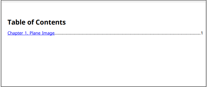 Table of contents listing one image.