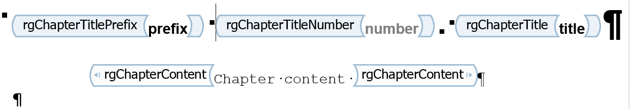 Default Word template with rgChapterTitle hole