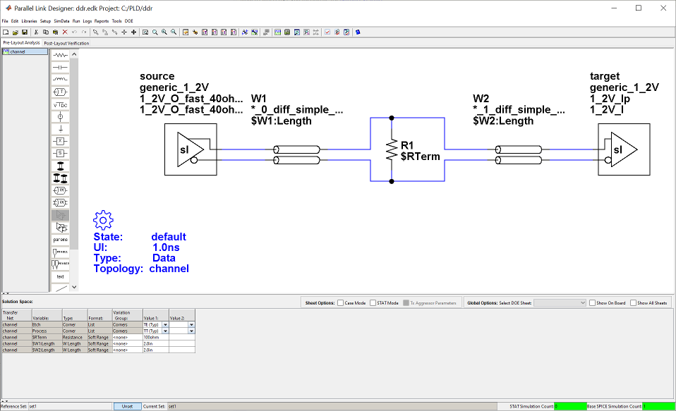 Parallel Link Designer canvas