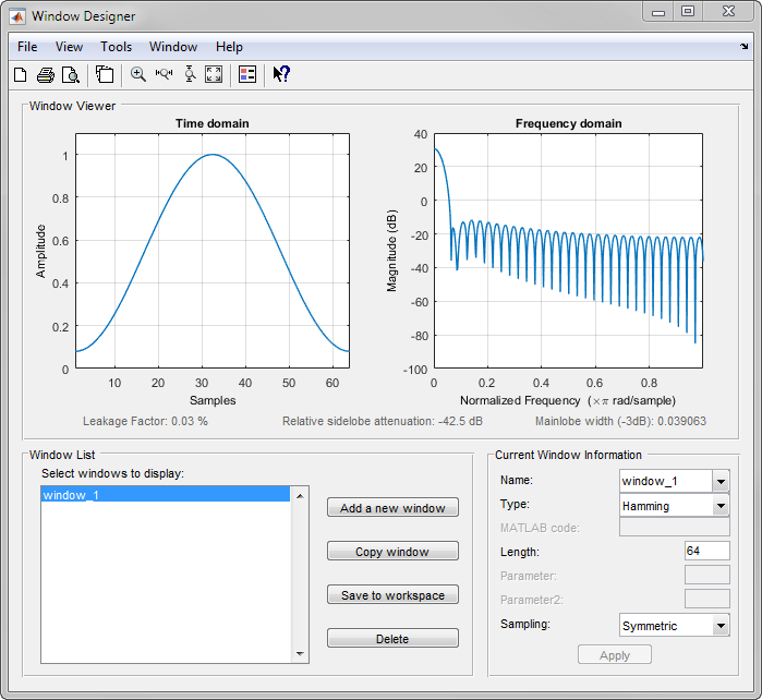 Design and analyze spectral windows - MATLAB - MathWorks India