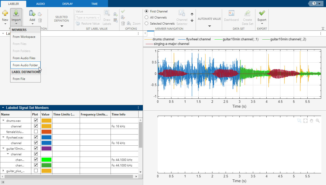 Import signals from audio folder