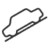 Hill Descent Control icon: the outline of a car driving down a slope