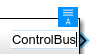Subsystem block port labeled ControlBus with cursor after ControlBus