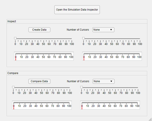 An App Designer app that controls the cursor positions in the Simulation Data Inspector