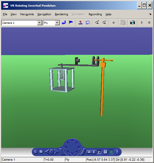 3D world editor displaying rotating pendulum.