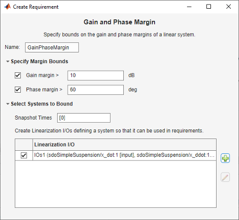 Crreate Requirement dialog box