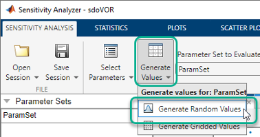 Generate Random Values is selected under the drop-down list for Generate Values