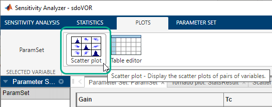 Scatter Plot is selected in the Plots tab of the app