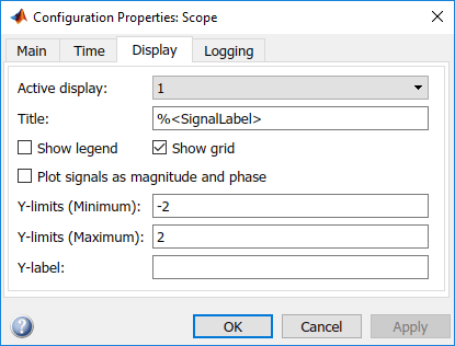 These settings appear in the display tab of the scope configuration properties dialog box.
