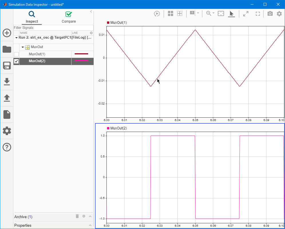 Use the Simulation Data Inspector to zoom the view of deferred values.