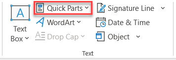 Quick parts button