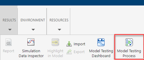 Open the model testing process by using the Simulink Test Manager.