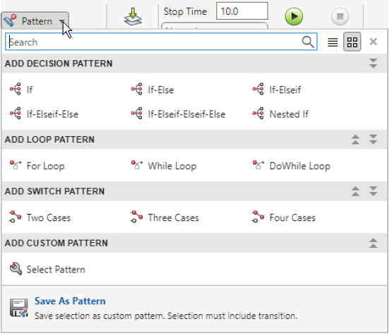 Pattern options for the Pattern Wizard.
