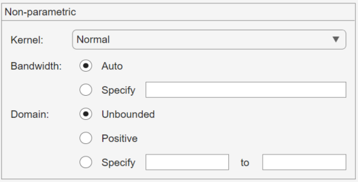 Default options for non-parametric distributions