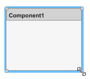 Clicking and dragging the bottom right of Component1 to resize it.