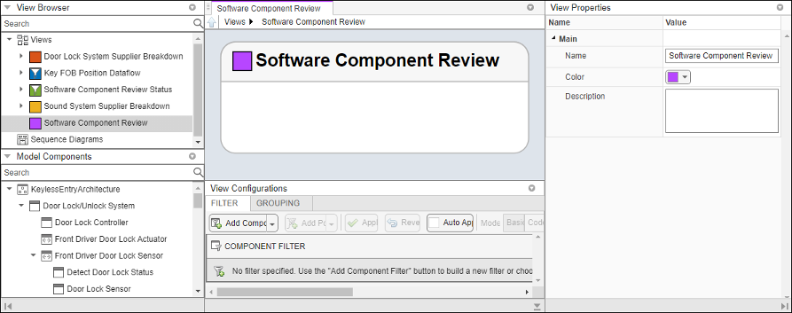 A new view called software component review.