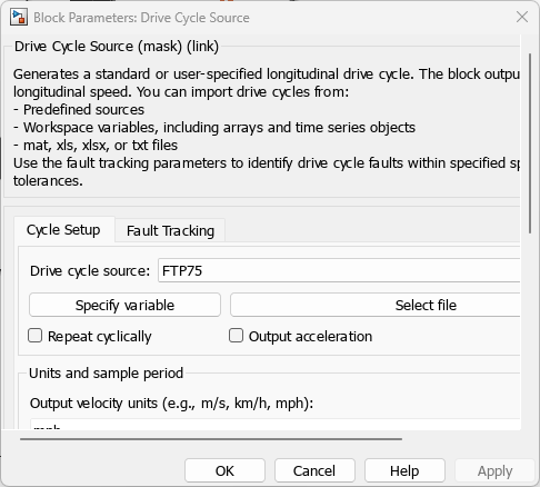 Drive cycle source block mask.