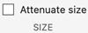 An "Attenuate size" checkbox