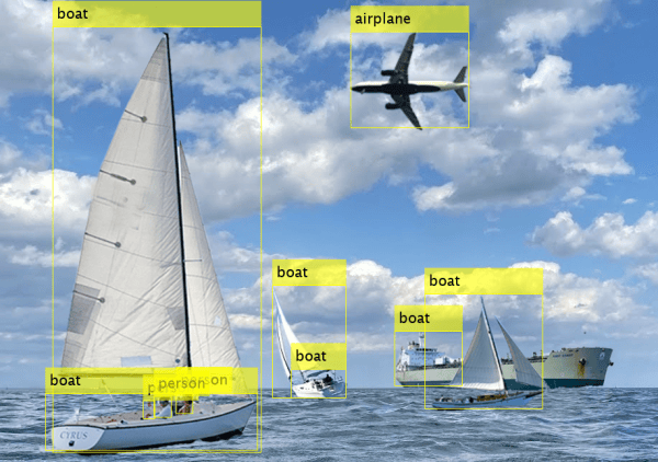 Bounding box and label output from the pretrained YOLOX detector object is overlaid on the RGB test image