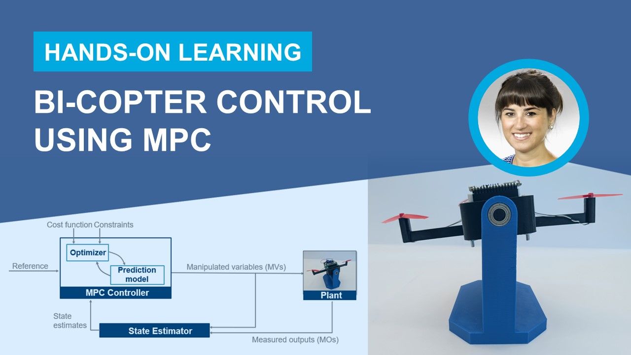 Explore system identification and model predictive control (MPC) design with the low-cost balancing bi-copter hardware.